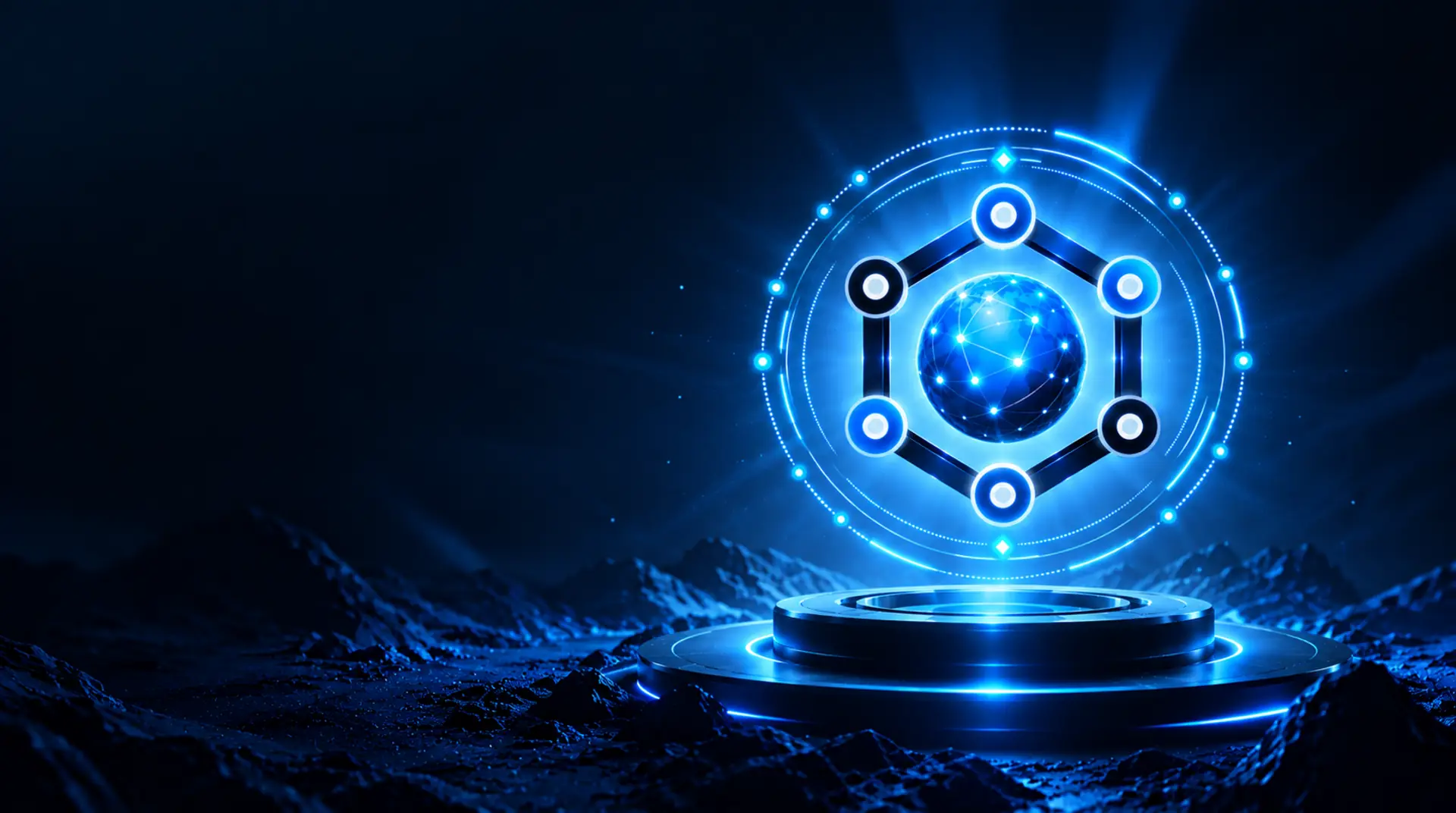 A glowing global network connecting technology builders